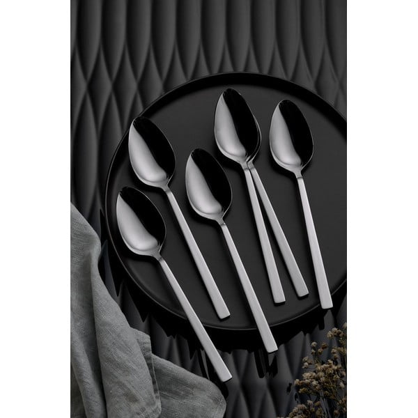 Sudraba krāsas nerūsējošā tērauda galda piederumi (36 gab.) – Hermia-image-2