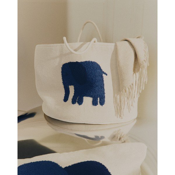 Ziloņkaula krāsas tekstila bērnu rotaļlietu grozs ø 45x30 cm Tandani – Kave Home-image-2