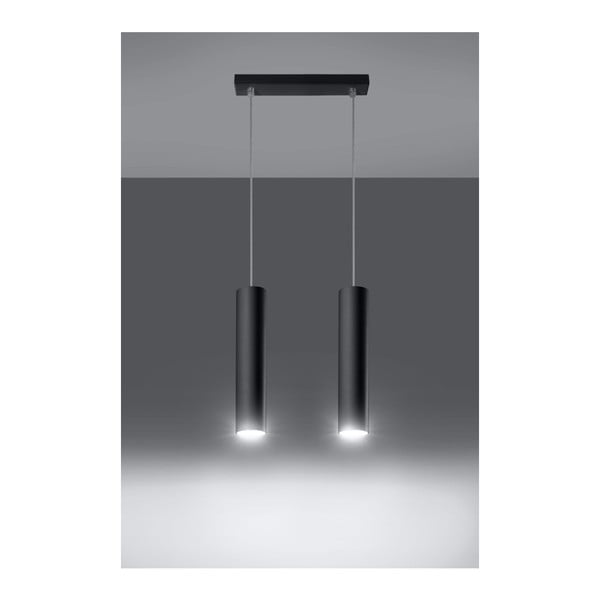 Melna metāla piekaramā lampa Castro – Sollux-image-1