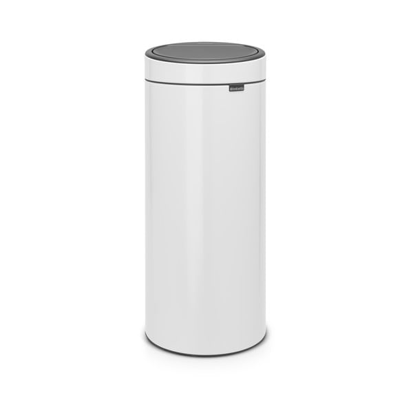 Balta ar pieskārienu atverama tērauda atkritumu tvertne 30 l Touch Bin – Brabantia