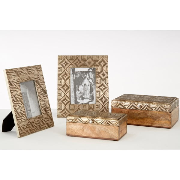 Zelta krāsas koka foto rāmis 21x25 cm Bowerbird – Premier Housewares-image-4