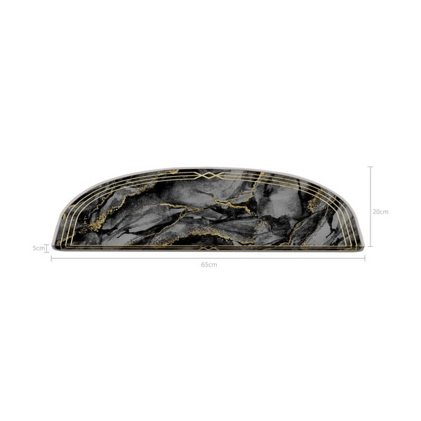 Tumši pelēki kāpņu paklāji (16 gab.) 20x65 cm Marble Dream – Vitaus-image-2
