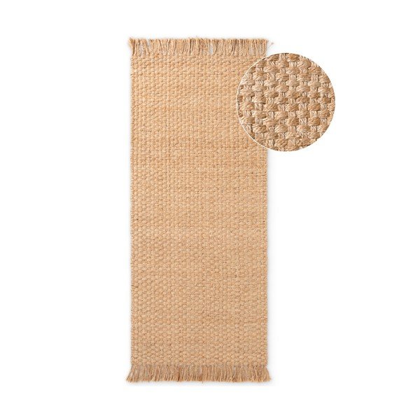 Dabīga toņa divpusējs/ar rokām darināts džutas celiņa paklājs 80x200 cm Fjord – Hanse Home