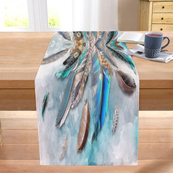Galda celiņš 40x130 cm Blue Feather – Mila Home-image-2