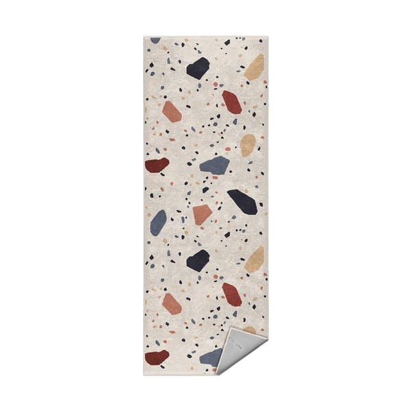 Krēmkrāsas mazgājams celiņa paklājs 60x230 cm Cracked Terrazzo – Mila Home