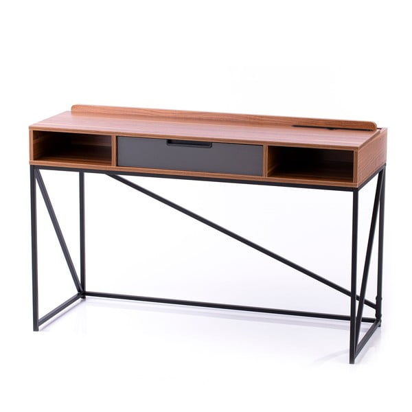 Darba galds ar valrieksta koka imitācijas galda virsmu 48x120 cm Odel – Homede