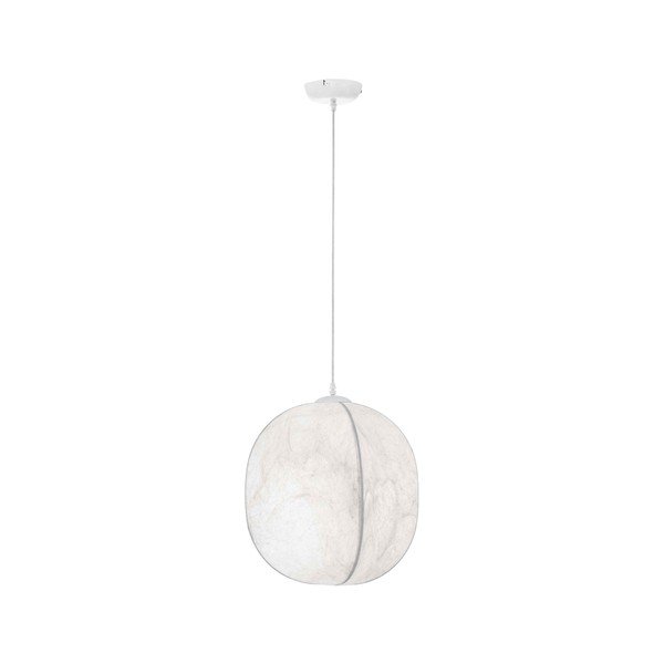 Balta metāla piekaramā lampa ar auduma abažūru ø 42 cm Pierida – Nova Luce