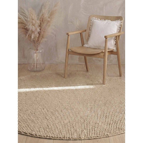 Bēšs ar rokām darināts vilnas apaļš paklājs ø 200 cm Richmond Diana – Ted Baker-image-3