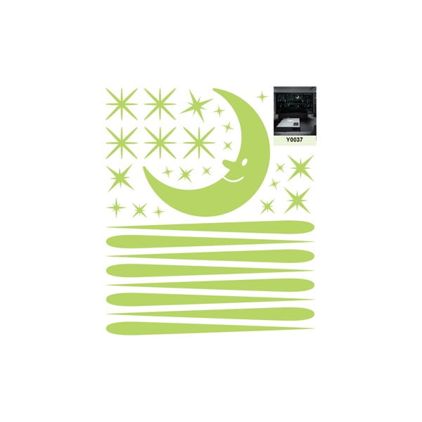 Sienas uzlīmes Ambiance Moon And Falling Stars-image-1