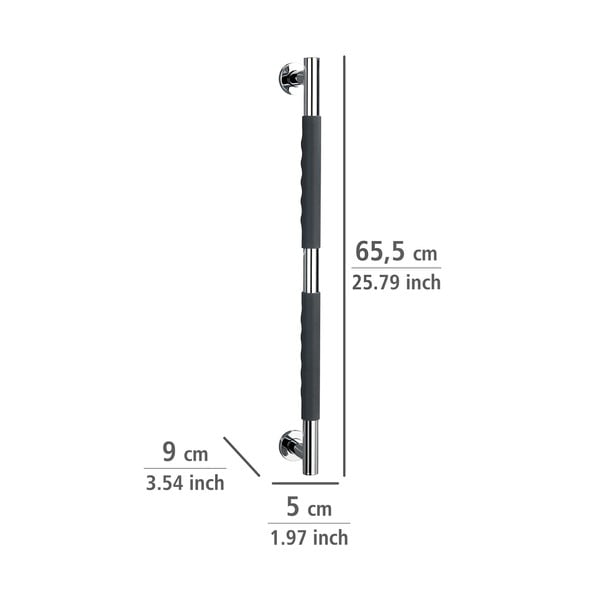 Nerūsējošā tērauda sienas vannas istabas drošības rokturis Secura – Wenko-image-2