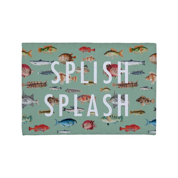 Zaļš kokvilnas vannas istabas paklājiņš Really Nice Things Splish Splash, 40 x 60 cm