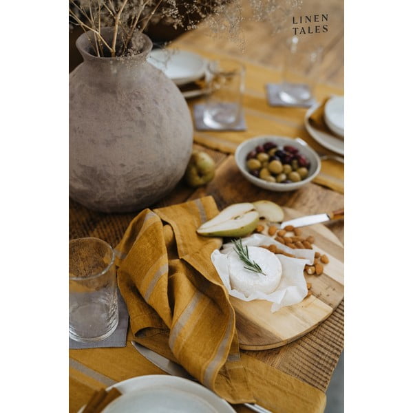 Lina salvetes (2 gab.) Amber Bronze Stripes – Linen Tales-image-2
