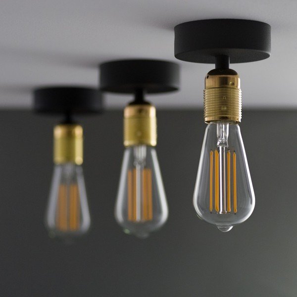 Melna griestu lampa ar zelta ligzdu Sotto Luce Uno-image-3