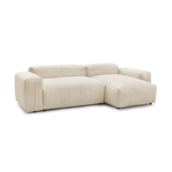 Bēšs velveta stūra dīvāns (labais stūris) Lafayette – Bobochic Paris-image-2