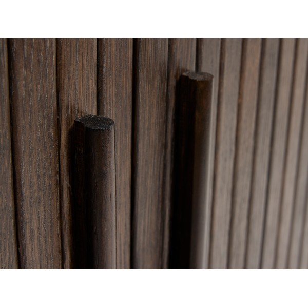 Tumša dabīga toņa skapītis ar ozolkoka imitāciju ar bīdāmām durvīm 100x118x40 cm Meta – Unique Furniture-image-4