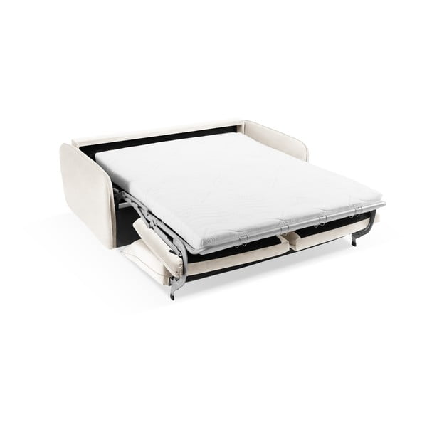 Krēmkrāsas samta izvelkamais dīvāns 214 cm Vienna – Cosmopolitan Design-image-4