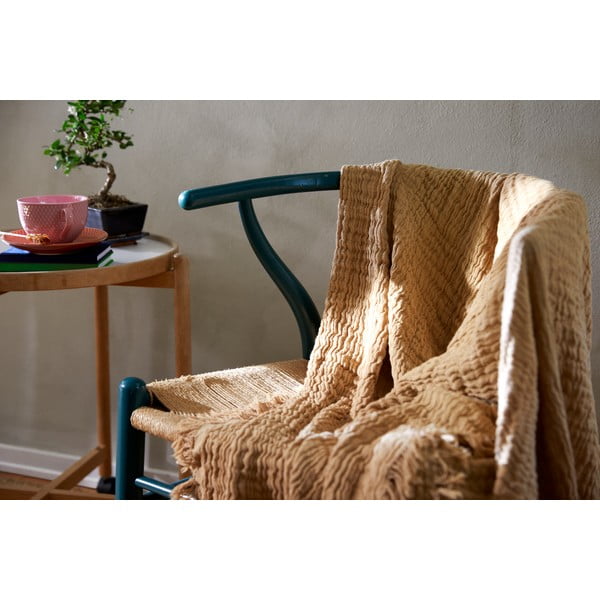 Bēšs gultas pārklājs divguļamai gultai 240x260 cm Reloved – JUNA-image-3