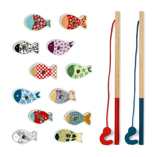 Bērnu koka spēle ar magnētiskajām zivīm Djeco-image-1