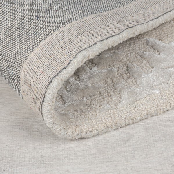 Pelēkbēšs ar rokām darināts paklājs no vilnas maisījuma 160x230 cm Sloane – Flair Rugs-image-3