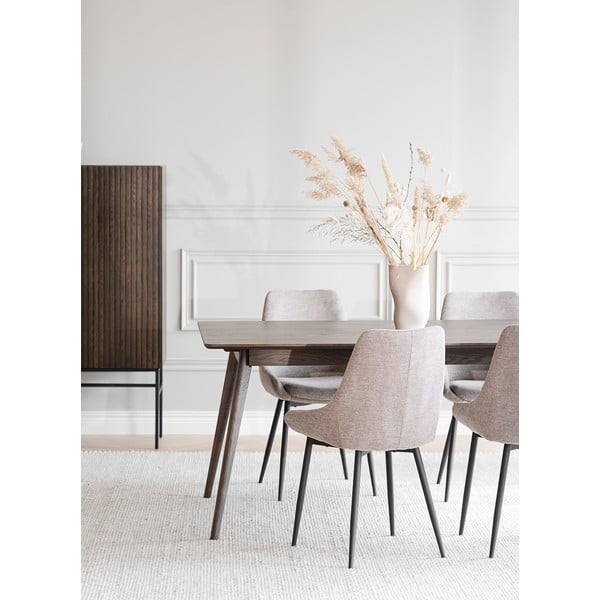 Tumši brūns izvelkams ēdamgalds ar ozolkoka imitāciju 90x190 cm Yumi – Rowico-image-4