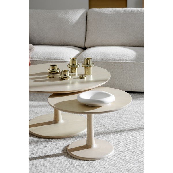 Dabīga toņa apaļš žurnālgaldiņš ar ozolkoka imitāciju 90x90 cm Hobart – Rowico-image-1