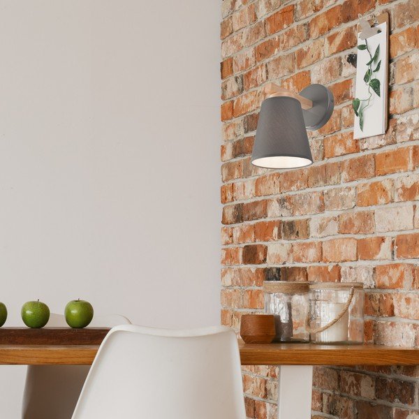 Pelēka sienas lampa ø 15 cm Ellie – LAMKUR-image-2