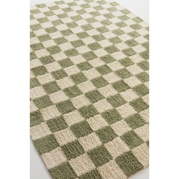 Zaļš/krēmkrāsas kokvilnas paklājs 170x240 cm Mela – Jotex-image-4