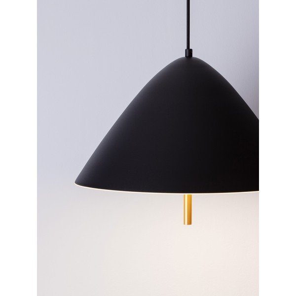 Matēti melna metāla LED piekaramā lampa ar metāla abažūru ø 40 cm Oros – Nova Luce-image-2