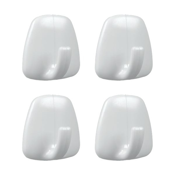 Balti plastmasas āķi ar uzstādīšanu bez urbšanas (4 gab.) – Metaltex-image-1