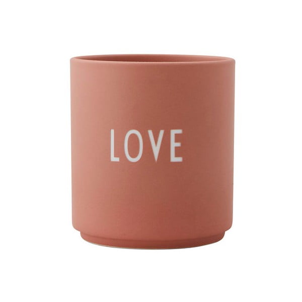 Rozā/bēša porcelāna krūze 300 ml Love – Design Letters