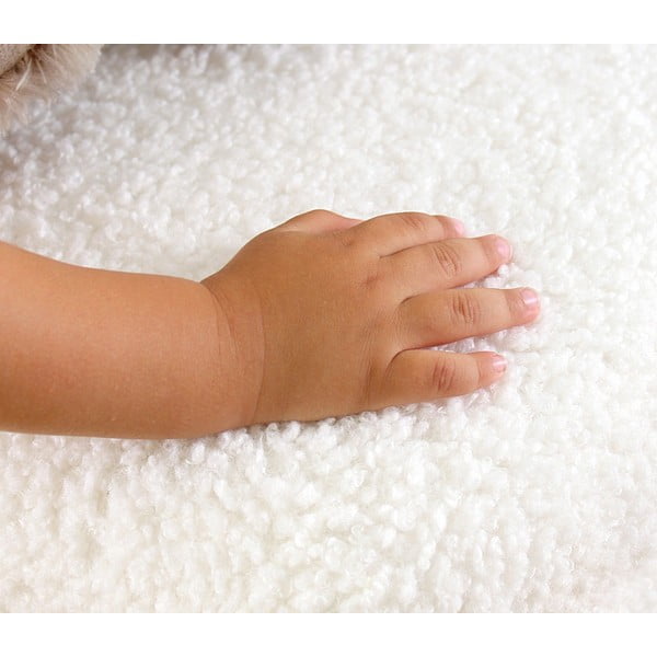 Balts bērnu pufs no buklē auduma Moouv – Artie-image-1