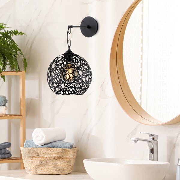 Melna sienas lampa ø 25 cm Fellini – Opviq lights-image-1