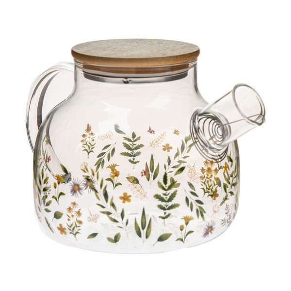 Zaļa stikla tējkanna 1 l Wildflowers – Dakls