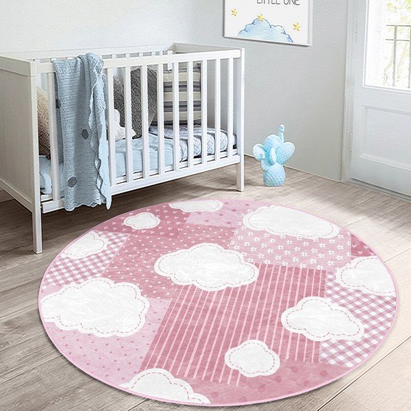 Rozā bērnu paklājs ø 100 cm Comfort – Mila Home-image-2