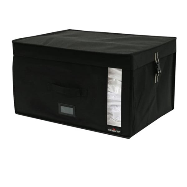 Melna uzglabāšanas kaste ar vakuuma iepakojumu Compactor Infinity, tilpums 150 l