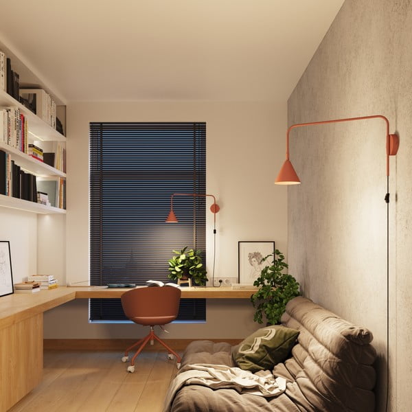 Terakotas oranža sienas lampa ar vadu Zylo – Sollux-image-3