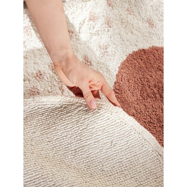 Brūns/krēmkrāsas mazgājams/ar rokām darināts kokvilnas bērnu paklājs 95x120 cm Snuggle Emmi – Hanse Home-image-3
