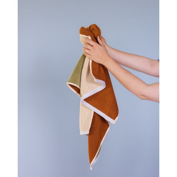 Brūns frotē kokvilnas dvielis 50x100 cm Block – Hübsch-image-2