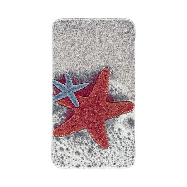 Sarkans vannas istabas paklājs ar rakstu Confetti Bathmats Starfish, 80 x 140 cm-image-1