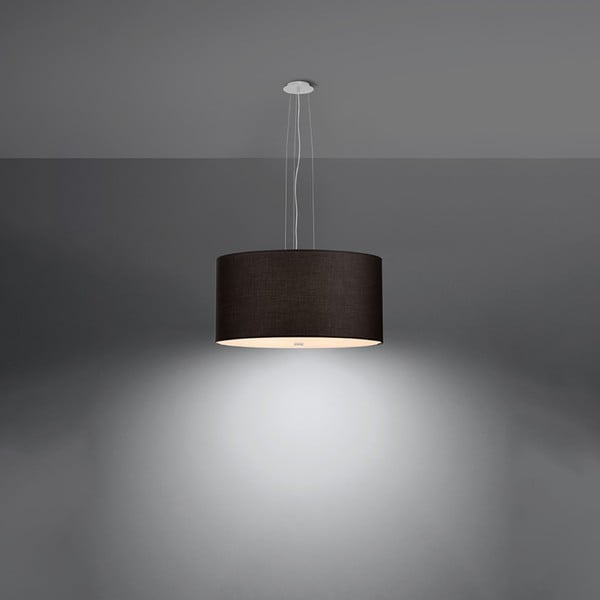 Melna piekaramā lampa ar auduma abažūru ø 50 cm Volta – Sollux-image-2