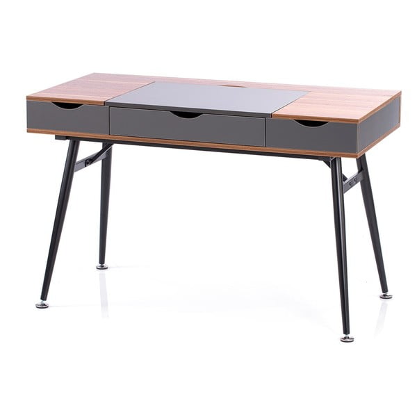 Darba galds ar valrieksta koka imitācijas galda virsmu 60x120 cm Faryn – Homede