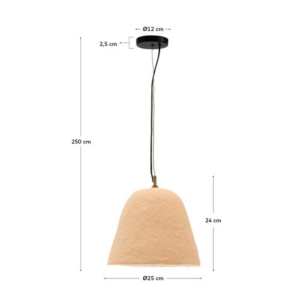 Bēša piekaramā lampa ø 25 cm Lisora – Kave Home-image-4