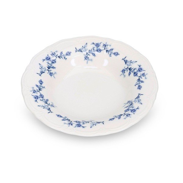 Balts/zils zupas porcelāna šķīvis ø 23,5 cm Retro – BonBistro