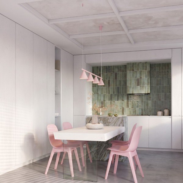Rozā tērauda piekaramā lampa Zylo – Sollux-image-4