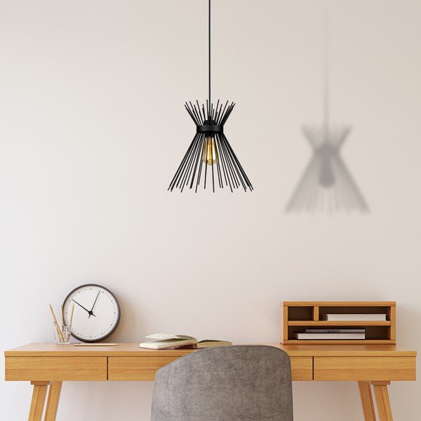 Melns metāla piekaramais gaismeklis Izmir – Squid Lighting-image-3
