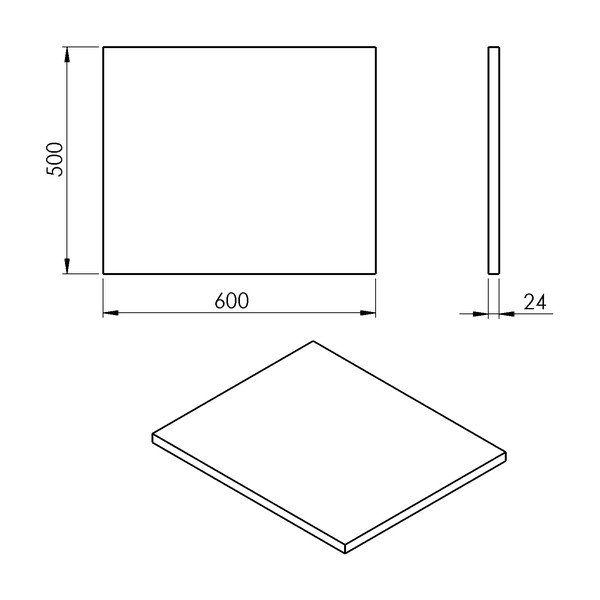 Balta vannasistabas letes virsma 60x50 cm Plato – Sapho-image-2