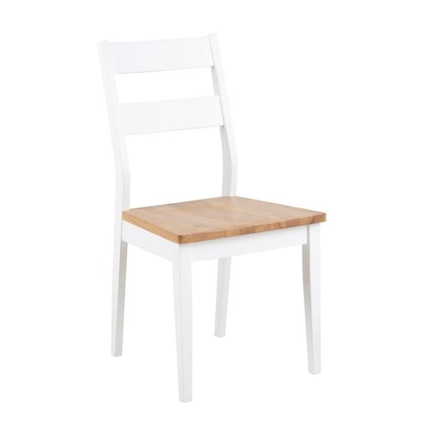 Brūns un balts gumijas un ozolkoka ēdamistabas krēsls Actona Derri