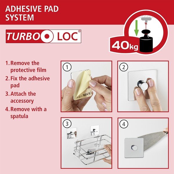 Melns papīra dvieļu turētājs Wenko Turbo-Loc® Gala, platums 30,6 cm-image-1