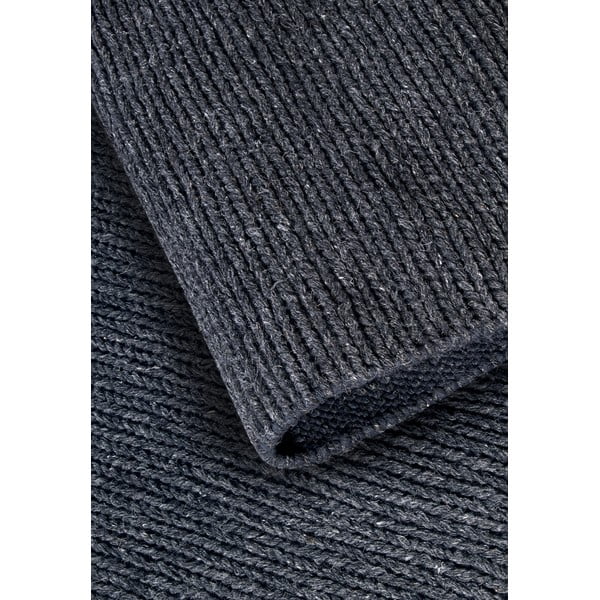 Tumši pelēks ar rokām darināts vilnas celiņa paklājs 80x200 cm Francois – Villeroy&Boch-image-3