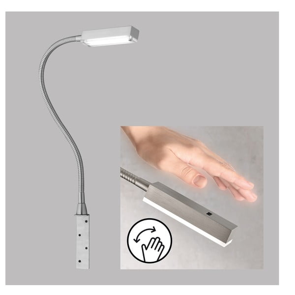 Sudraba krāsas metāla LED prožektora tipa lampa ar regulējamu spilgtumu Raik – Fischer & Honsel-image-2